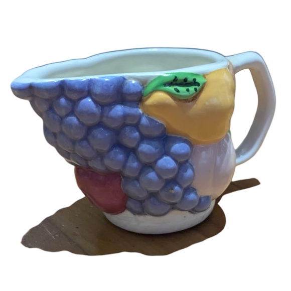 Diane Levesque| Vintage 1970s/80s 3D Fruit Glazed Ceramic Sugar & Creamer Set - Picture 8 of 12